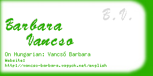 barbara vancso business card