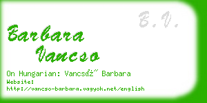 barbara vancso business card